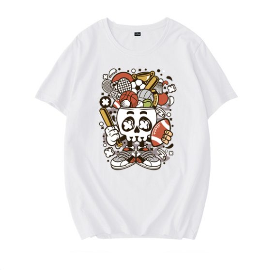 Sports Skull Head White T-shirt